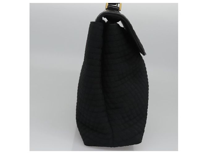 Borsa a mano BALLY in nylon nero e oro Auth 115889 D'oro - vista 4