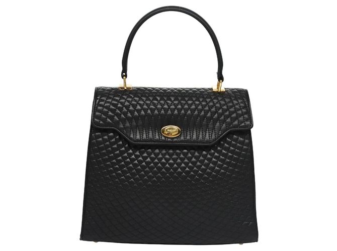 Borsa a mano BALLY in pelle nera e oro Auth BD031 Nero D'oro - vista 13