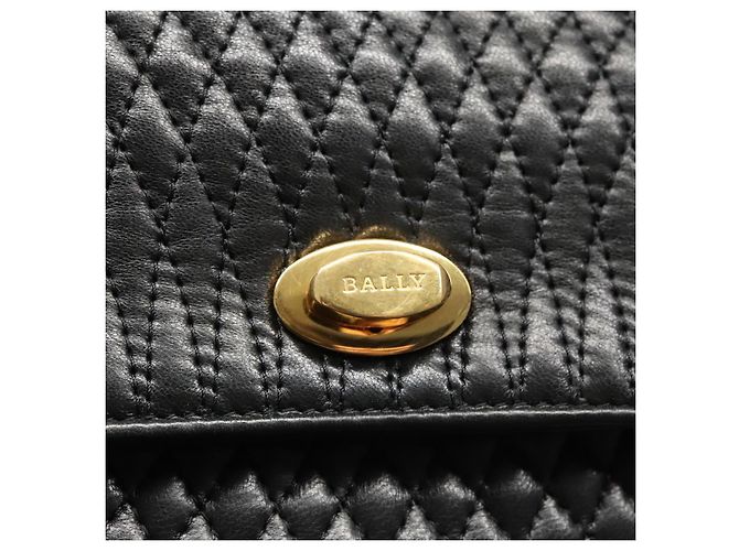 Borsa a mano BALLY in pelle nera e oro Auth BD031 Nero D'oro - vista 17