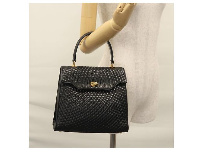 Borsa a mano BALLY in pelle nera e oro Auth BD031 Nero D'oro - vista 21