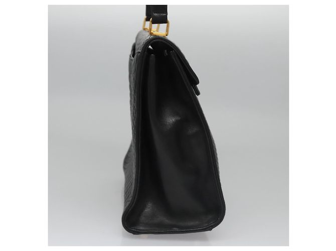 Borsa a mano BALLY in pelle nera e oro Auth BD031 Nero D'oro - vista 4