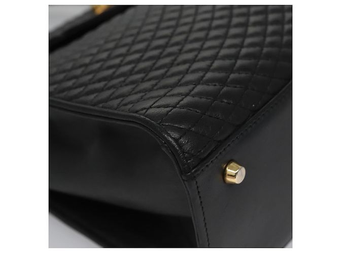 Borsa a mano BALLY in pelle nera e oro Auth BD031 Nero D'oro - vista 9