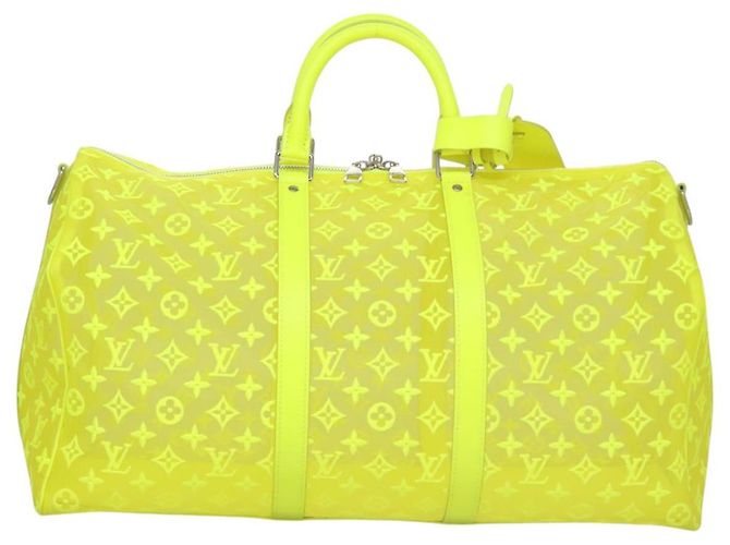 LOUIS VUITTON Borsa Keepall Bandoulière 50 Trasparente Gialla M55380 Auth 114280S Giallo - vista 13
