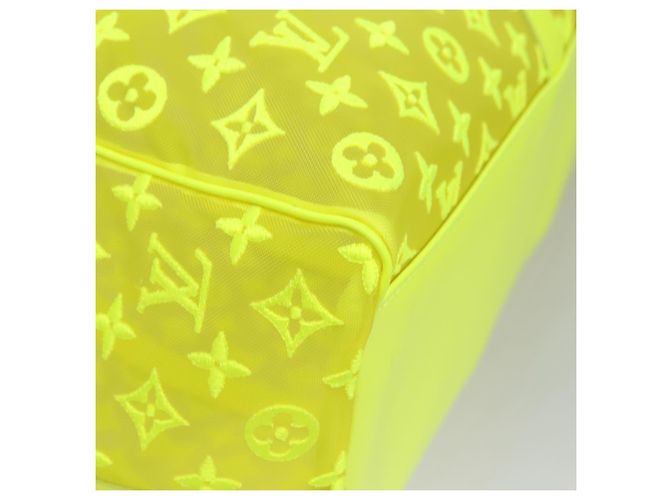 LOUIS VUITTON Borsa Keepall Bandoulière 50 Trasparente Gialla M55380 Auth 114280S Giallo - vista 17