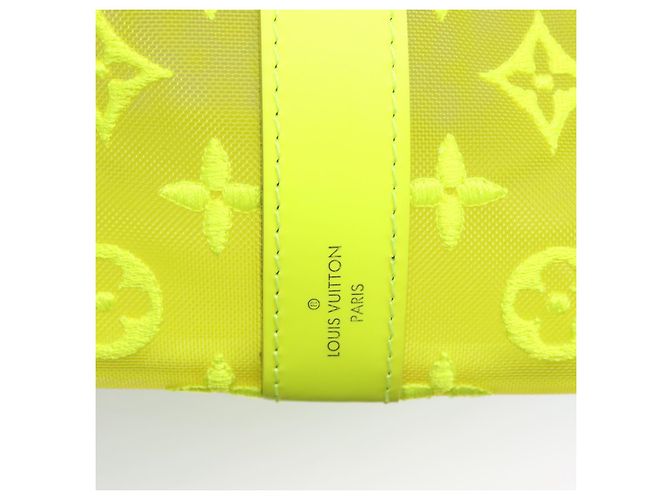 LOUIS VUITTON Borsa Keepall Bandoulière 50 Trasparente Gialla M55380 Auth 114280S Giallo - vista 19