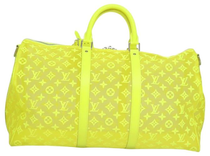 LOUIS VUITTON Borsa Keepall Bandoulière 50 Trasparente Gialla M55380 Auth 114280S Giallo - vista 2