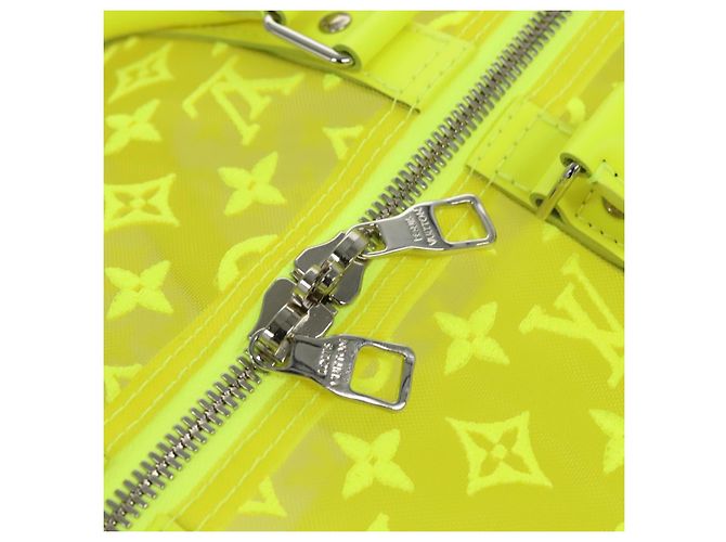 LOUIS VUITTON Borsa Keepall Bandoulière 50 Trasparente Gialla M55380 Auth 114280S Giallo - vista 20