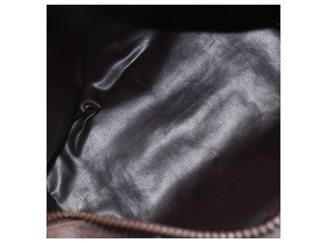 Céline CELINE C Borsa a Mano Sulky PVC Marrone Scuro Oro Auth 114689 D'oro - vista 11