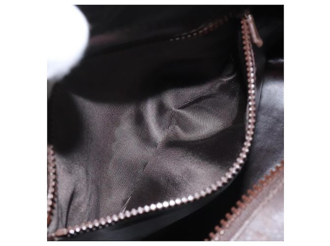 Céline CELINE C Borsa a Mano Sulky PVC Marrone Scuro Oro Auth 114689 D'oro - vista 12