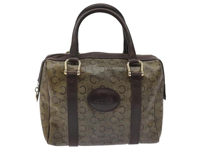 Céline CELINE C Borsa a Mano Sulky PVC Marrone Scuro Oro Auth 114689 D'oro - vista 13