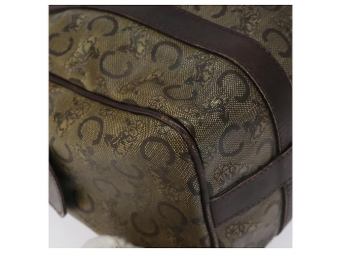 Céline CELINE C Borsa a Mano Sulky PVC Marrone Scuro Oro Auth 114689 D'oro - vista 14