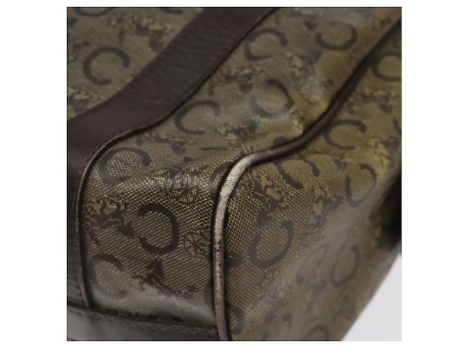 Céline CELINE C Borsa a Mano Sulky PVC Marrone Scuro Oro Auth 114689 D'oro - vista 15