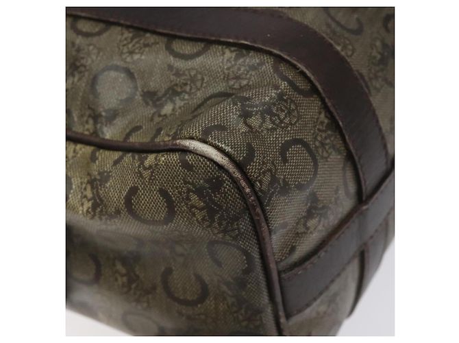 Céline CELINE C Borsa a Mano Sulky PVC Marrone Scuro Oro Auth 114689 D'oro - vista 16