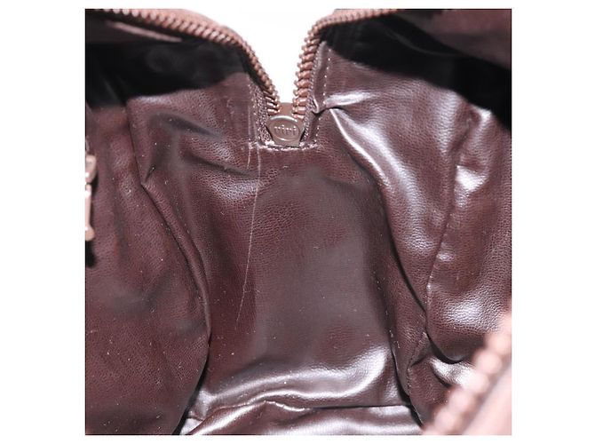 Céline CELINE C Borsa a Mano Sulky PVC Marrone Scuro Oro Auth 114689 D'oro - vista 19