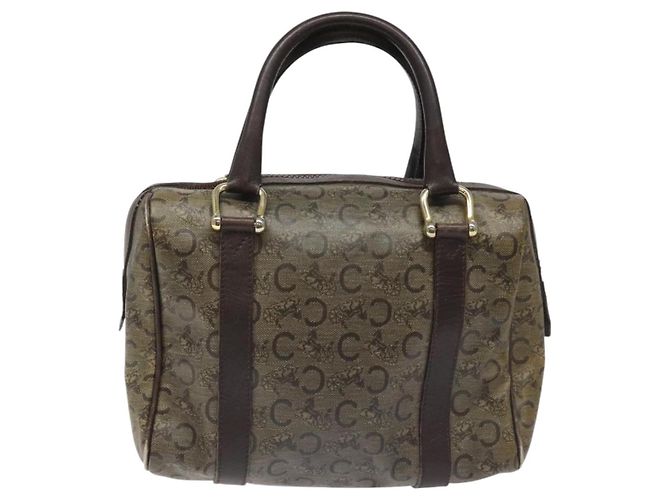 Céline CELINE C Borsa a Mano Sulky PVC Marrone Scuro Oro Auth 114689 D'oro - vista 2