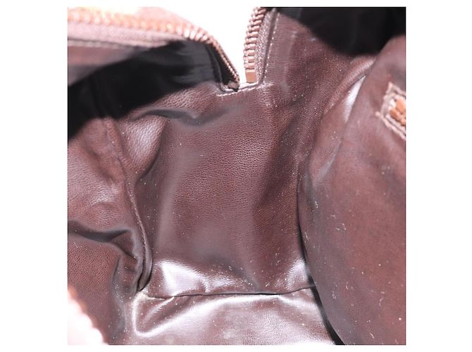 Céline CELINE C Borsa a Mano Sulky PVC Marrone Scuro Oro Auth 114689 D'oro - vista 20