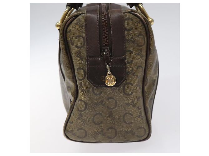 Céline CELINE C Borsa a Mano Sulky PVC Marrone Scuro Oro Auth 114689 D'oro - vista 3