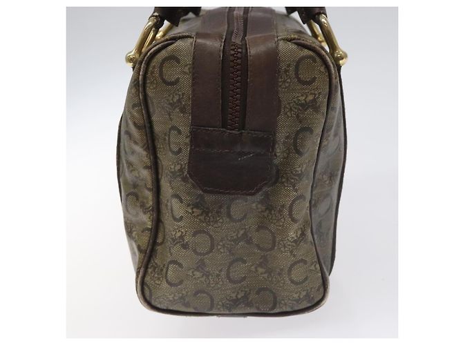 Céline CELINE C Borsa a Mano Sulky PVC Marrone Scuro Oro Auth 114689 D'oro - vista 4