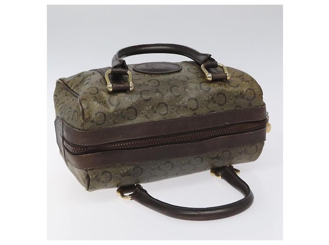 Céline CELINE C Borsa a Mano Sulky PVC Marrone Scuro Oro Auth 114689 D'oro - vista 6