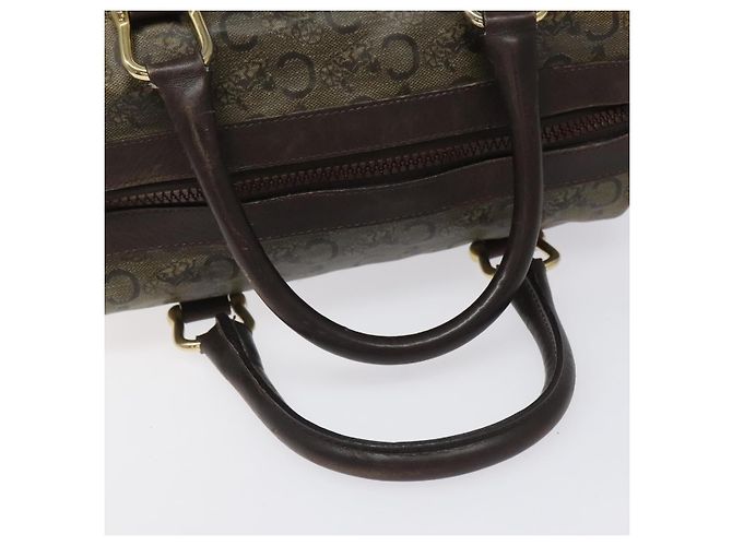 Céline CELINE C Borsa a Mano Sulky PVC Marrone Scuro Oro Auth 114689 D'oro - vista 7