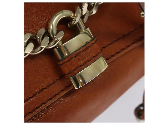 Chloé Sac à main Chloe Paddington en cuir marron or argent Auth 113680 - vue 14