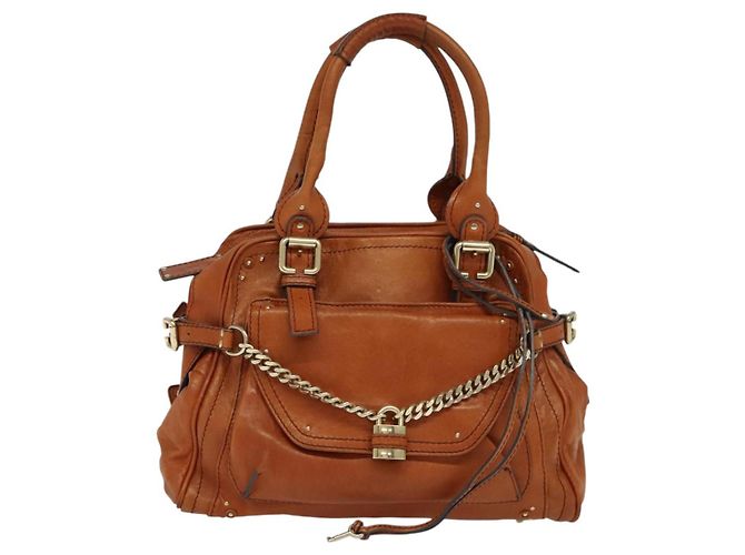 Chloé Sac à main Chloe Paddington en cuir marron or argent Auth 113680 - vue 2