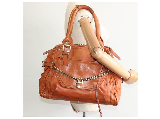 Chloé Sac à main Chloe Paddington en cuir marron or argent Auth 113680 - vue 24