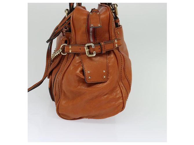 Chloé Sac à main Chloe Paddington en cuir marron or argent Auth 113680 - vue 5