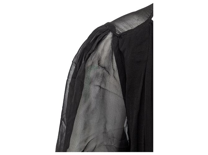 Semi-transparenter Body von Saint Laurent Schwarz - Ansicht 10