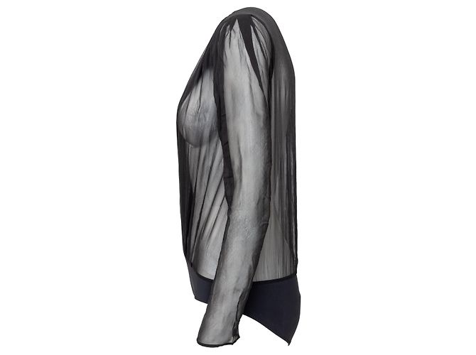 Semi-transparenter Body von Saint Laurent Schwarz - Ansicht 2