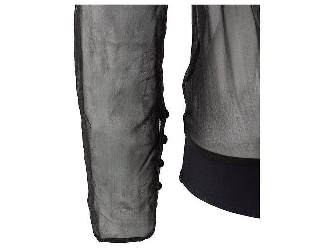 Semi-transparenter Body von Saint Laurent Schwarz - Ansicht 5
