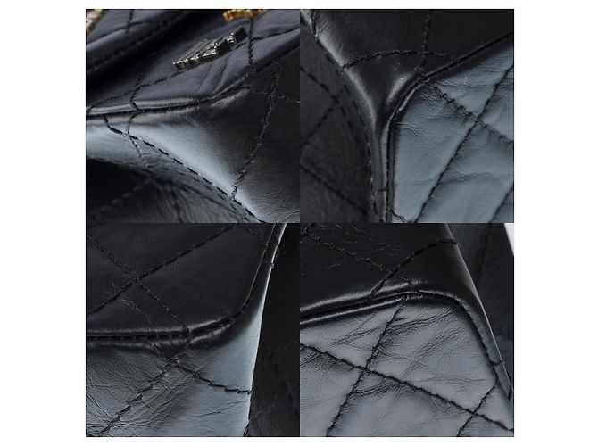 CHANEL 2.55 Bag in Black Leather - 102558 - view 12