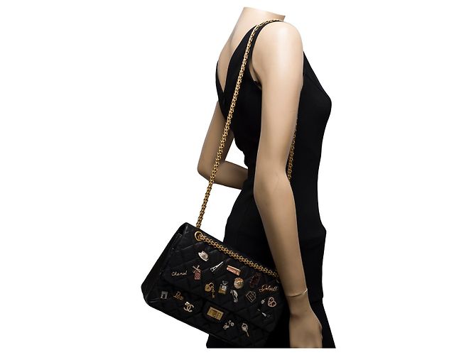 CHANEL 2.55 Bag in Black Leather - 102558 - view 13
