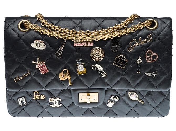 CHANEL 2.55 Bag in Black Leather - 102558 - view 3