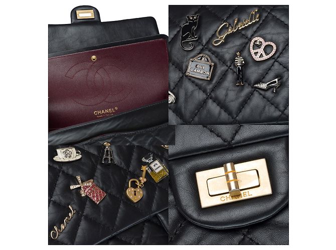 CHANEL 2.55 Bag in Black Leather - 102558 - view 7