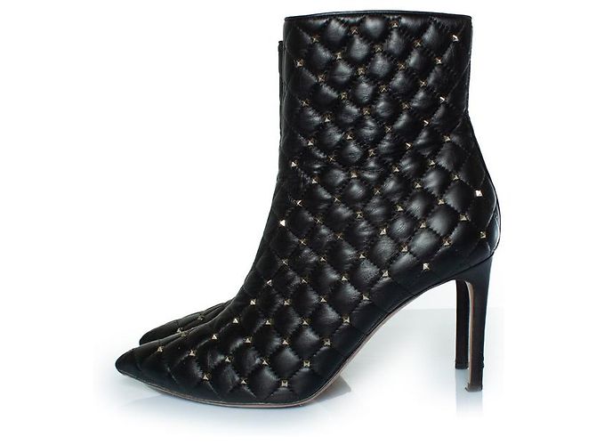 Botas de tobillo rockstud spike de Valentino Garavani Negro Dorado - vista 2