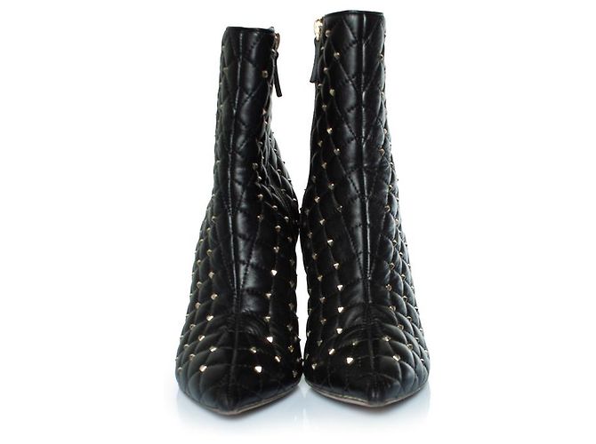 Botas de tobillo rockstud spike de Valentino Garavani Negro Dorado - vista 3