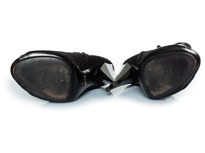 Sandali con cinturino in vernice e suede Olimpia di Gucci Nero - vista 7