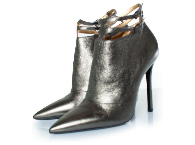 Botas de tobillo de cuero metálico Bottega Veneta - vista 2