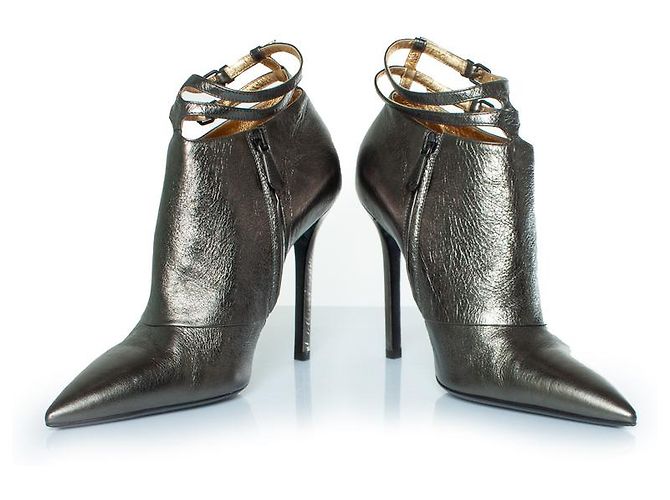 Botas de tobillo de cuero metálico Bottega Veneta - vista 4