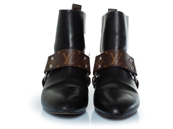 Botines de cuero Rhapsody de Louis Vuitton Castaño Negro - vista 3