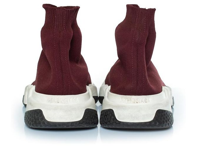 Balenciaga, Speed runner in bordeaux Rosso - vista 4