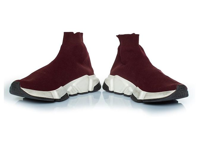 Balenciaga, Speed runner in bordeaux Rosso - vista 6
