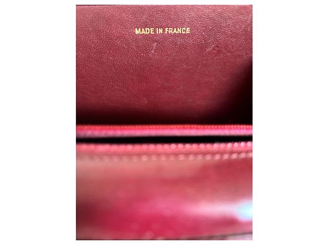 Chanel Clutch Tasche aus dunkelrotem Leder Bordeaux - Ansicht 12