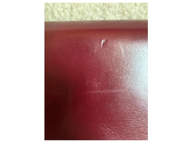 Chanel Clutch Tasche aus dunkelrotem Leder Bordeaux - Ansicht 9