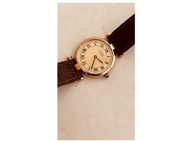 Cartier Vendôme Uhr vergoldet Golden - Ansicht 11
