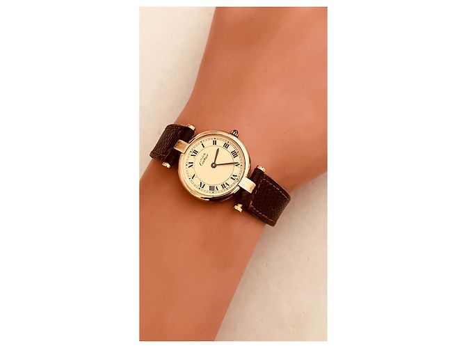 Cartier Vendôme Uhr vergoldet Golden - Ansicht 12