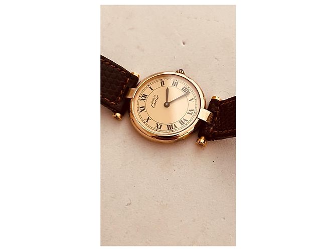Cartier Vendôme Uhr vergoldet Golden - Ansicht 4