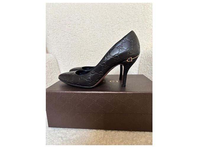 Décolleté Gucci Nere in Vitello Monogrammato Tacchi 85mm Nero - vista 2