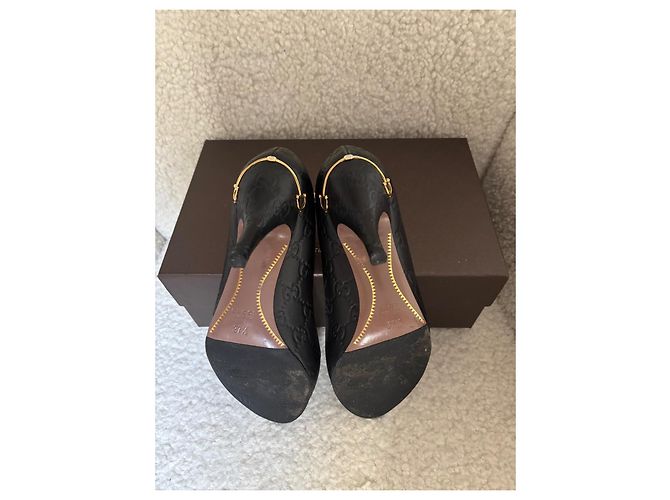 Décolleté Gucci Nere in Vitello Monogrammato Tacchi 85mm Nero - vista 7